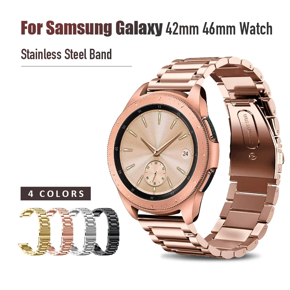 ANBEST 22 мм 20 браслет для Samsung Galaxy Watch 46 42 качественный ремешок из нержавеющей стали