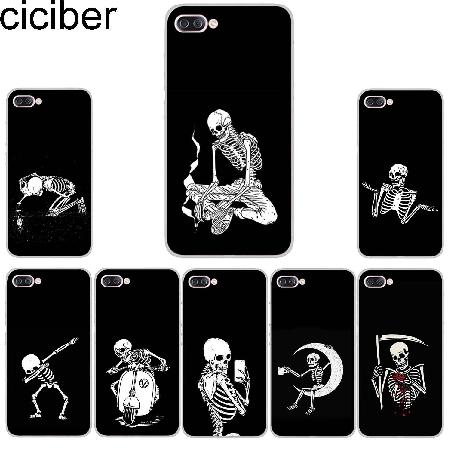 ciciber Phone Cases For ASUS Zenfone 4 Max Plus Pro Live 3 GO Case Back Cover ZC520KL ZB501KL ZC554KL ZB500KL Human Skeleton |