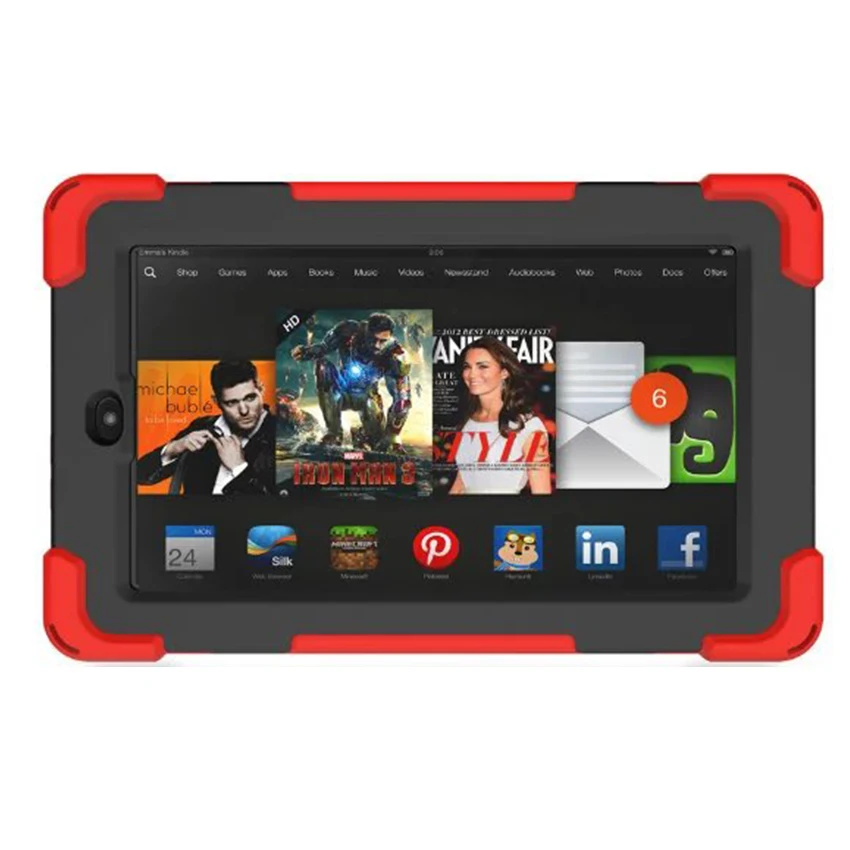 Kindle Fire 7 2015 силиконовый сверхпрочный чехол для Amazon kindle fire планшет задняя крышка 360