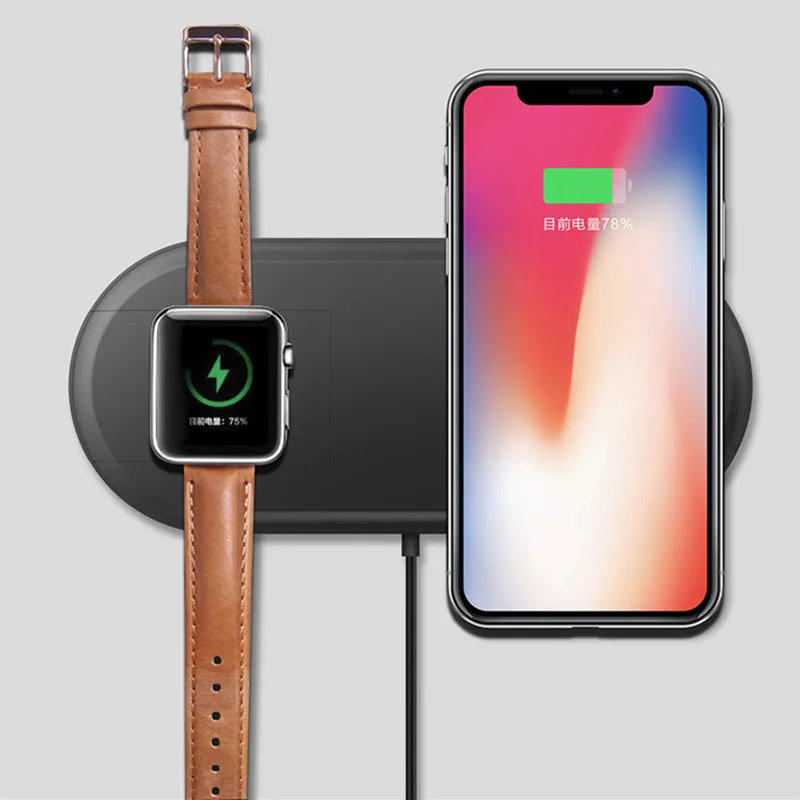 Qi Wireless Fast Charger for Apple Watch 12 3 iPhone X 8 Plus Samsung Charging USB Pad Dock Phone Adapter | Мобильные телефоны и