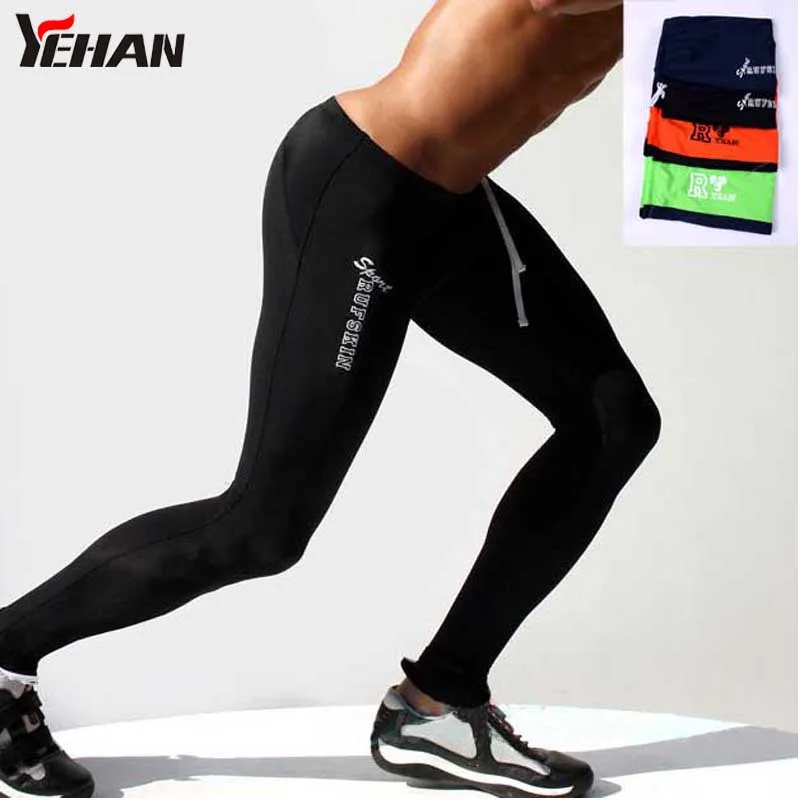 Брюки для тренировок мужские леггинсы из спандекса с низкой талией эластичные