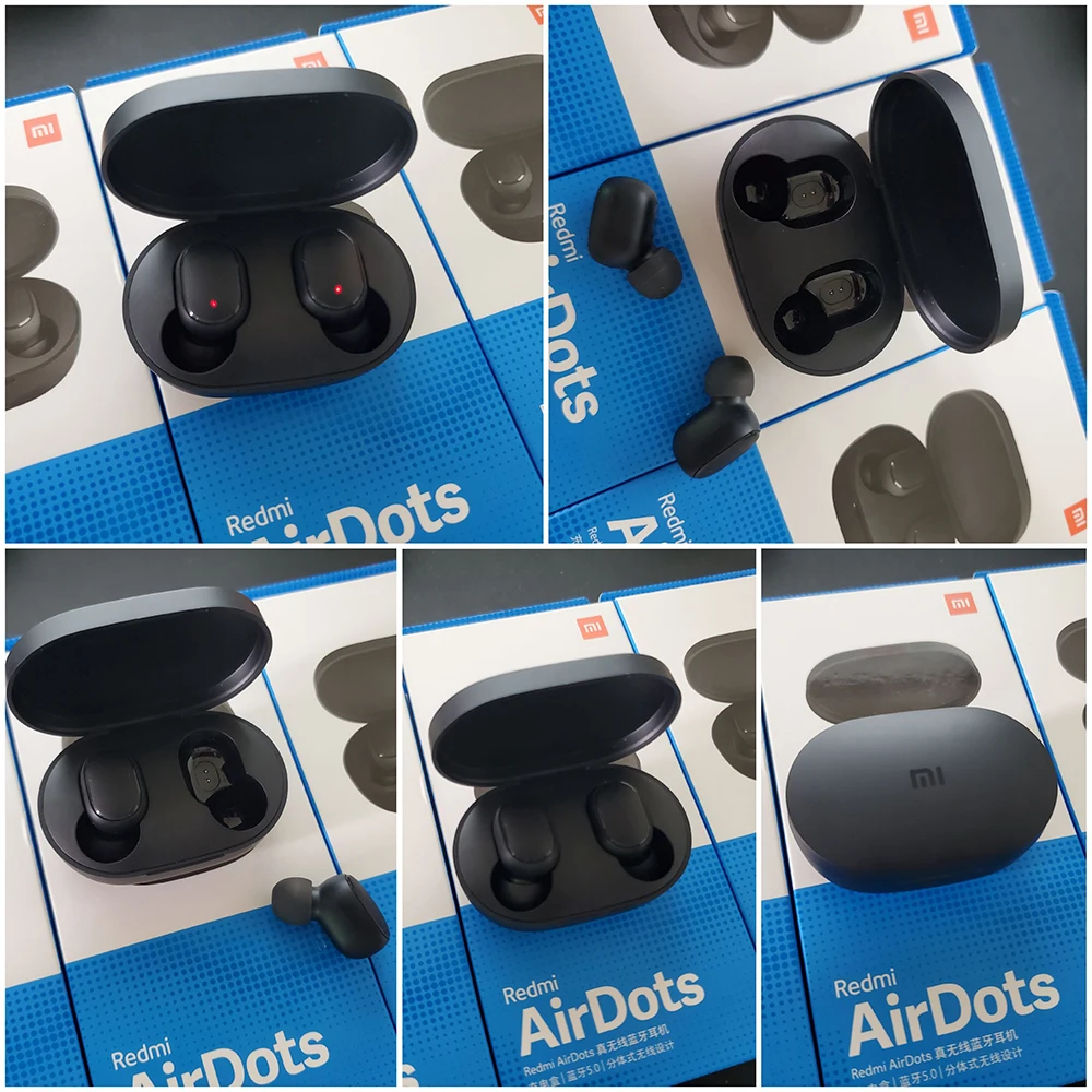 100% оригинальные Xiaomi Redmi AirDots TWS Bluetooth наушники Стереонаушники MI Беспроводная