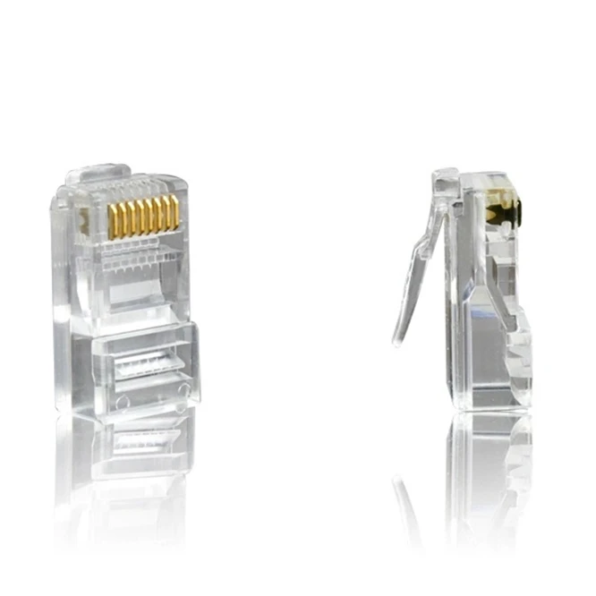 50 шт. разъем RJ45 Cat5 8P8C модульный Ethernet кабель Позолоченный Cat 5 ОБЖИМНАЯ сеть RJ 45