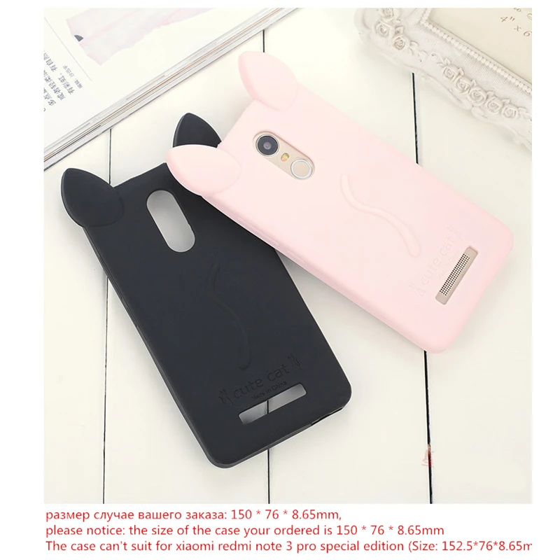 Xiaomi Redmi Note 3 чехол 3D Прекрасный Мультяшные кошачьи уши TPU гелевый Мягкий