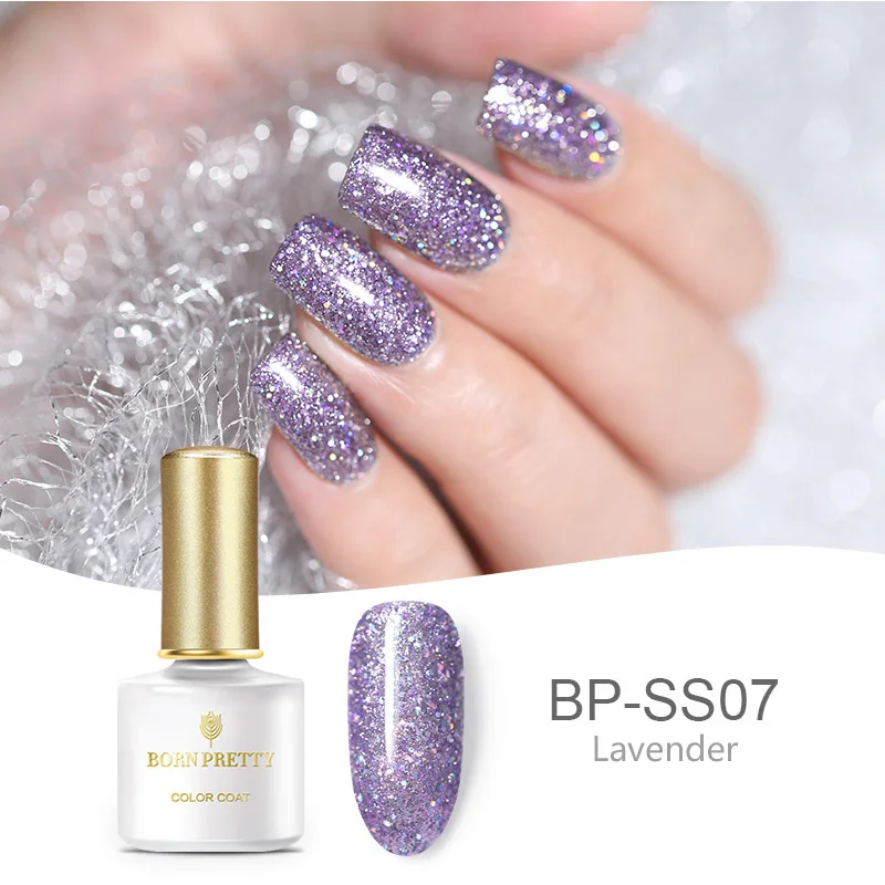 BP-SS07 BORN PRETTY Platinum Гель-лак для ногтей 6 мл звездное небо блеск замачивается УФ Гель-лак для ногтей Shinging Bling Sequins лак для ногтей - Цвет: BP-SS07