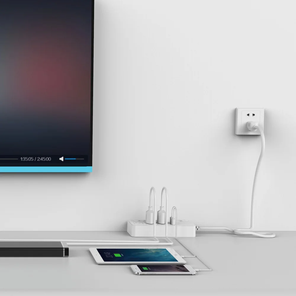 Смарт зарядное устройство ORICO USB с защитой от перенапряжения 3 розетки