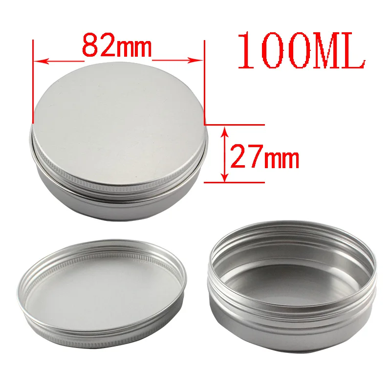 

Wholesale Empty 100 g Silver Aluminum Jars Refillable Metal Storage Make Up Jar Travel Hair Wax Tin Car Wax Containers With Lids
