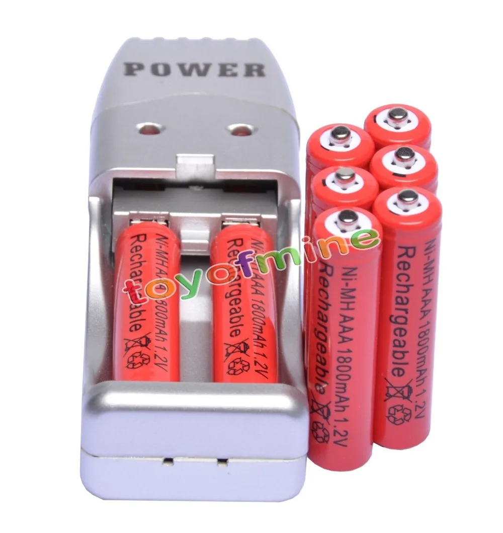 2/4/8/12/16/20 шт AAA 3A красный цвет 1 2 в Ni MH 1800mAh аккумуляторная батарея + USB зарядное