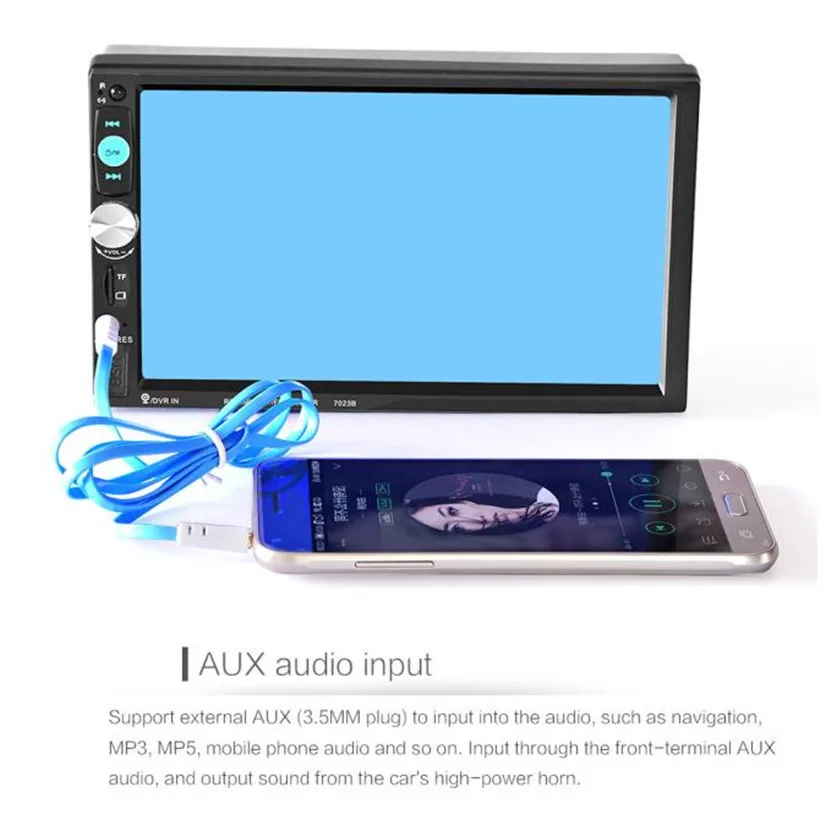Высокое качество 7 &quotHD Bluetooth стерео аудио в тире Aux Входной приемник SD/USB MP5 плеер