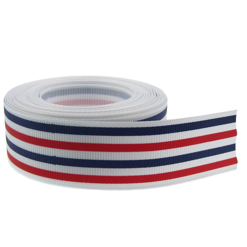 10 ярдов 1 &quotпечатные красные темно синие полосы grosgrain ленты ремесло обертывание