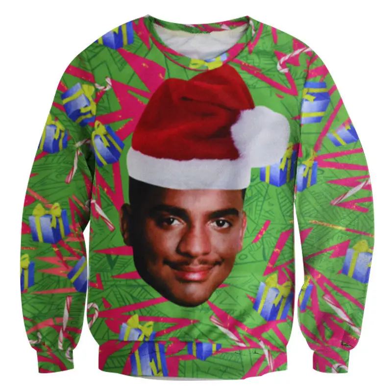 Новинка, женские свитшоты Fresh Prince of Bel-Air с принтом, пуловеры с длинными рукавами, модная верхняя одежда унисекс в рождественском стиле - Цвет: Бежевый