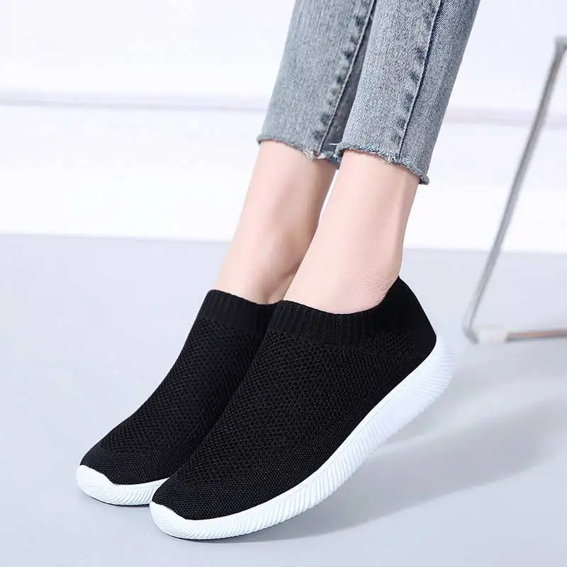 Flats shoes woman sneakers 2020 new fashion flat with women running comfortable zapatos de mujer | Спорт и развлечения