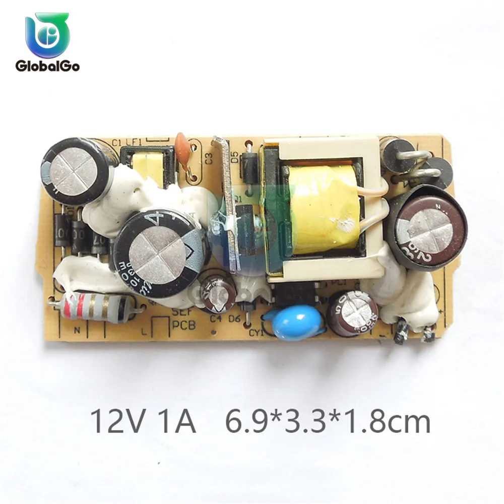 AC-DC 12 V 1A 1000MA/1.2A 1200MA переключение Питание монтажная плата DC Напряжение Регулятор модуль из-за цветопередачи монитора 110 V 220 V 50/60 HZ