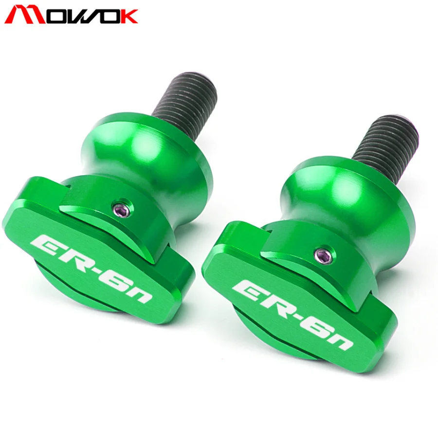 green M10 10 мм ЧПУ маятник Катушки стенд винты слайдер Для Kawasaki ER6N 2006- er6n - Цвет: green M10