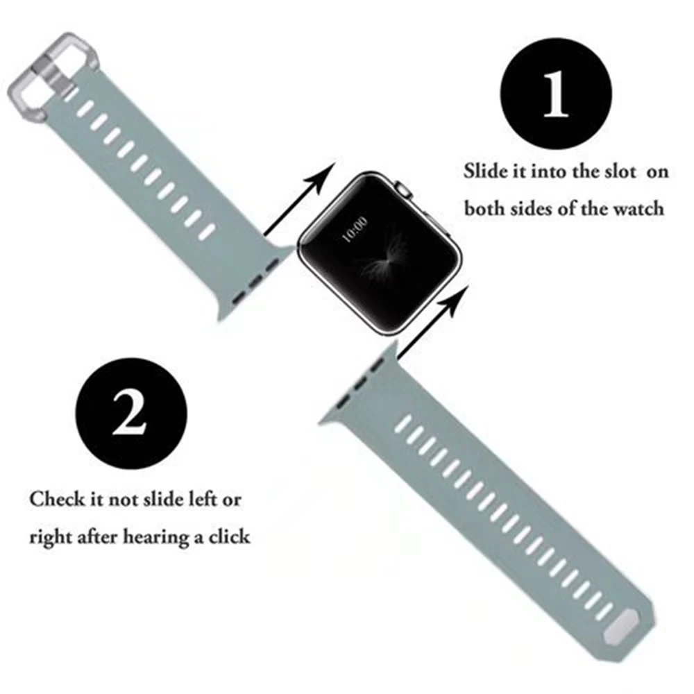 Ремешок спортивный для Apple Watch 42 мм 44 38 40 мягкий силиконовый браслет мужчин и