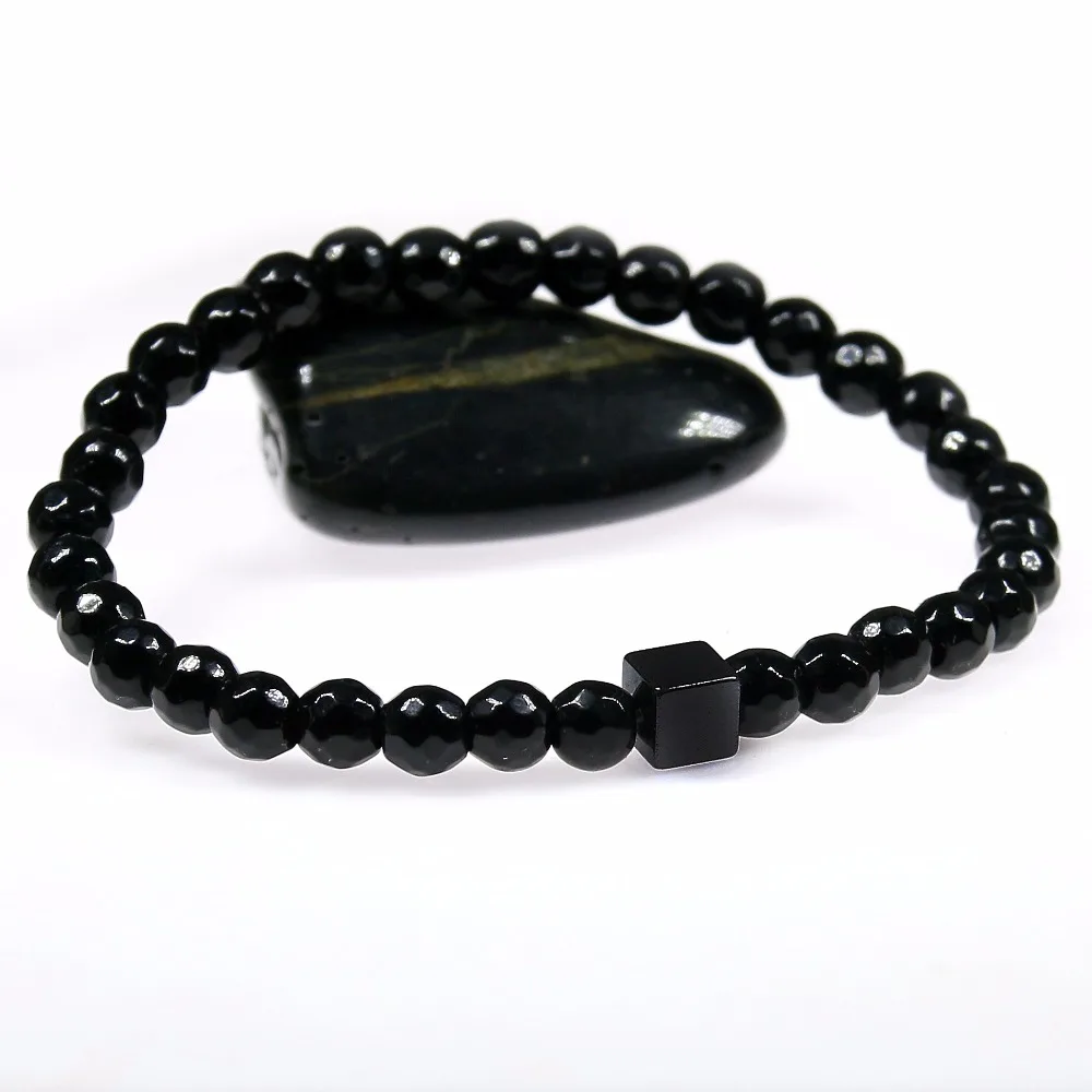 Веревка цепочка с натуральным камнем гематитовые браслеты для женщин и мужчин