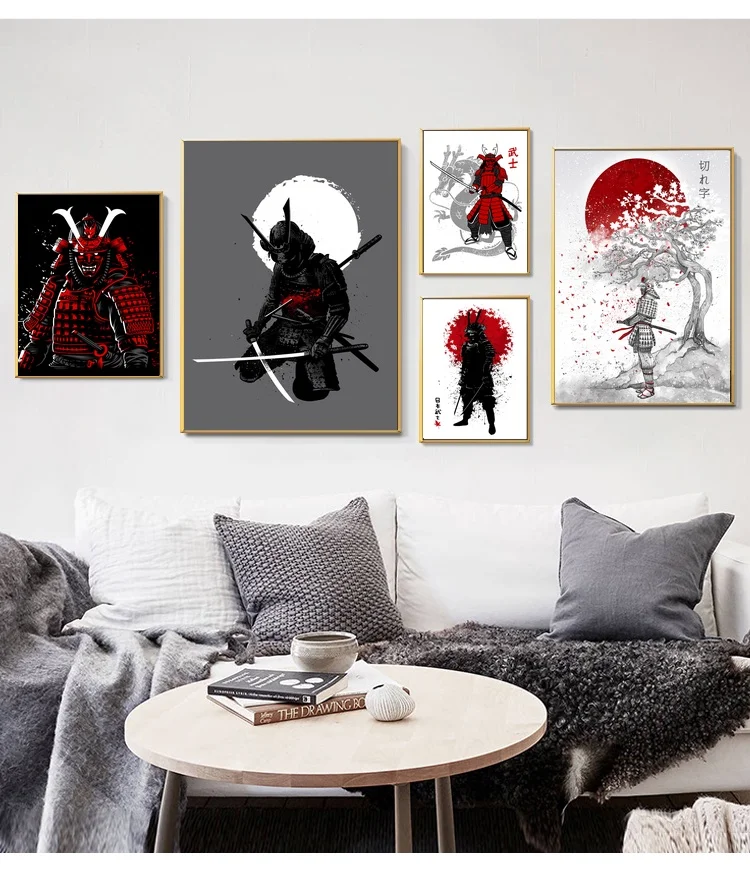 Японский Бусидо самурайский Современный домашний декор холст Картина Настенная