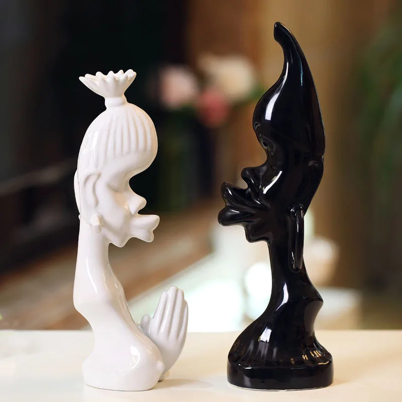 Exquisite Ceramic Modern People Model Figurines Decorated Furnishings Wedding Room Decoration Ornaments Craft Gifts | Дом и сад