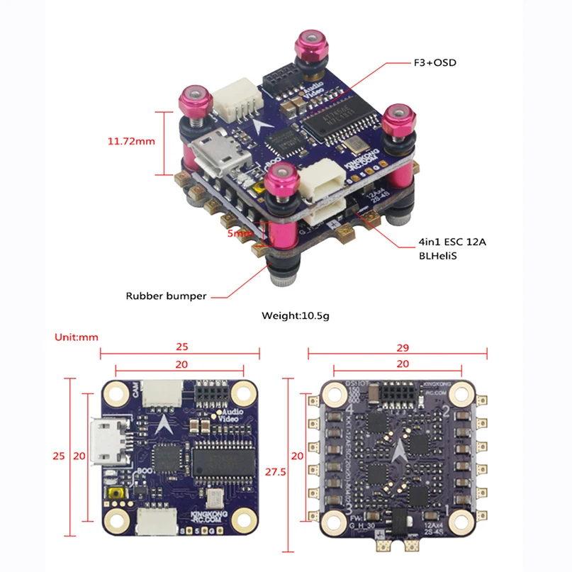 Квадрокоптер LDARC KK для Flytower F3 + OSD Flight Control V2 4 в 1 ESC 12A 20x20 мм|Детали и аксессуары| |