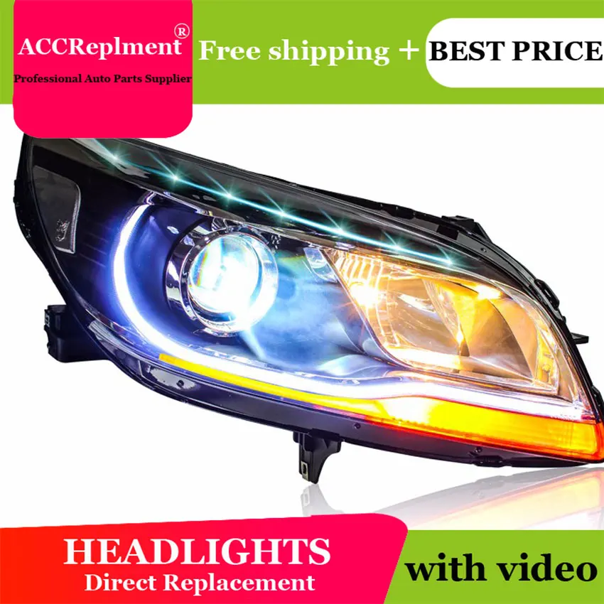 Car Styling for Chevrolet Malibu Headlights LED Headlight DRL Lens Double Beam H7 HID Xenon bi xenon lens | Автомобили и