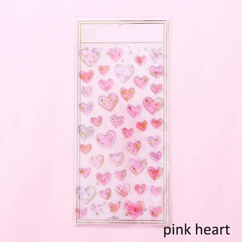 pink heart Украшение для мобильного телефона, эпоксидная наклейка, сделай сам, скрапбукинг, дневник, наклейка для украшения альбома, 1 лист, самоклеющаяся кристальная наклейка, хороший подарок - Цвет: pink heart