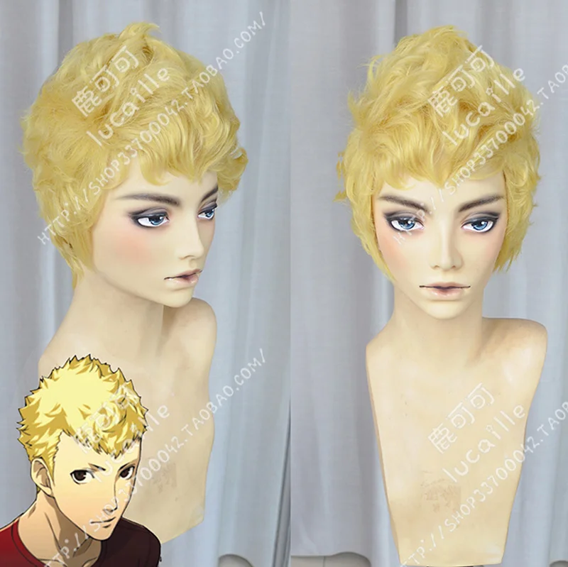 Парик для косплея P5 Persona 5 Ryuji Sakamoto короткие светлые термостойкие волосы костюма с