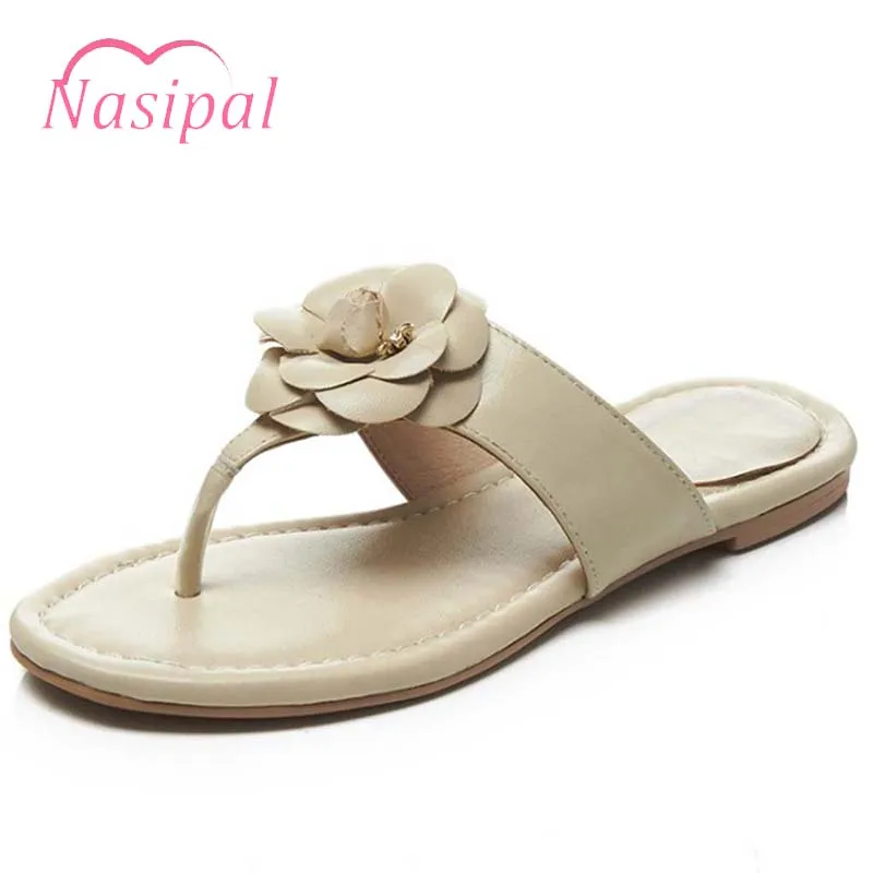 Nasipal женские модные летние мягкие сандалии на плоской подошве цветком камелии