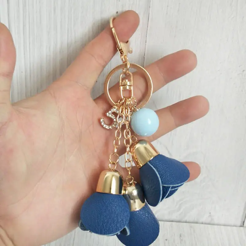 Милый брелок с кисточкой и цветком модный новый для ключей женский женская сумка