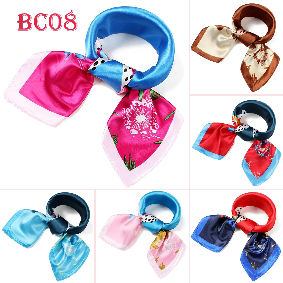 Бандана женский маленький квадратный шелковый шарф с принтом маленькие размеры