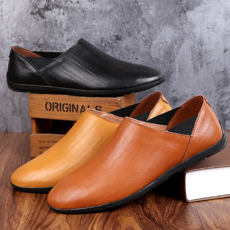 Ручной работы Из Натуральной Кожи мужские Квартиры Повседневная Haap Вс Бренд