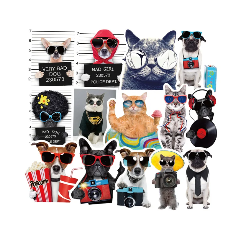 38pcs pack cute animal stickers glasses Graffiti Rock Funny for Kid Guitar Helmet Laptop Suitcase skateboard Sticker | Игрушки и хобби