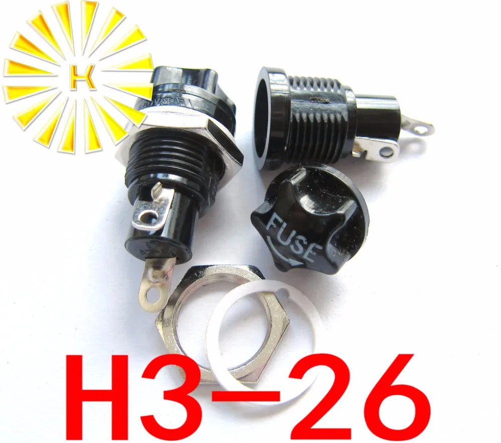 

H2-36 5*20mm 10A 250V Black Fuse Holder Replace R3-26 x10pcs Free shipping