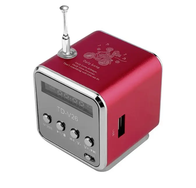 Red FM радио динамик портативный мини USB стерео динамик s цифровой lcd музыкальный плеер Поддержка TF карта Громкий динамик для телефона ПК - Цвет: Red
