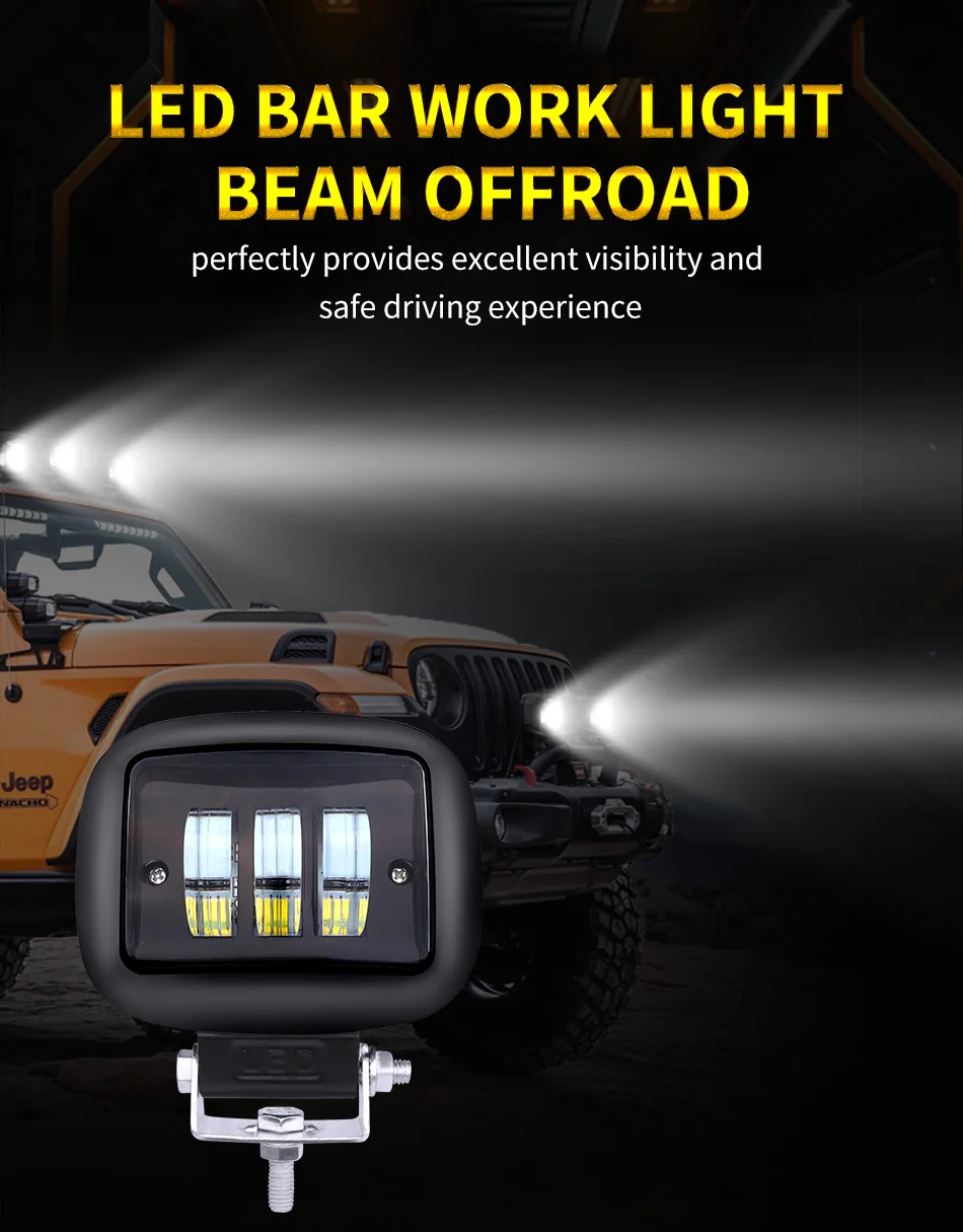 AILEO luces led para Автомобильный светодиодный рабочий светильник 12 в 24 в 30 Вт 6000 К внедорожный бар ATV yacht 4x4