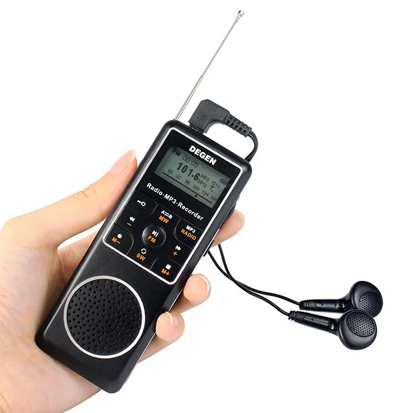 

DEGEN DE1127 Mini Digital radio 4GB MP3 Player and Voice Recorder with FM Stereo degen receiver MW SW AM Shortwave Radio Degen