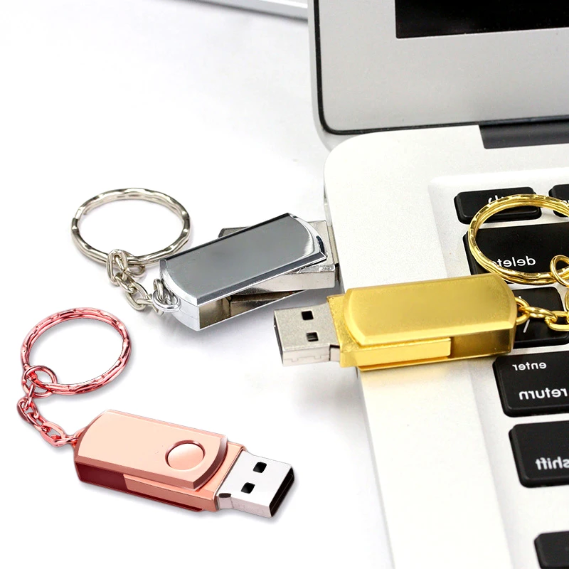 Флэш-накопитель розовый металлический флэш-накопитель USB брелок для ключей
