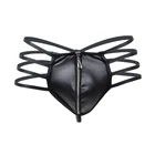 Стринги мужские кожаные с заниженной талией и молнией, черные, синие, красные