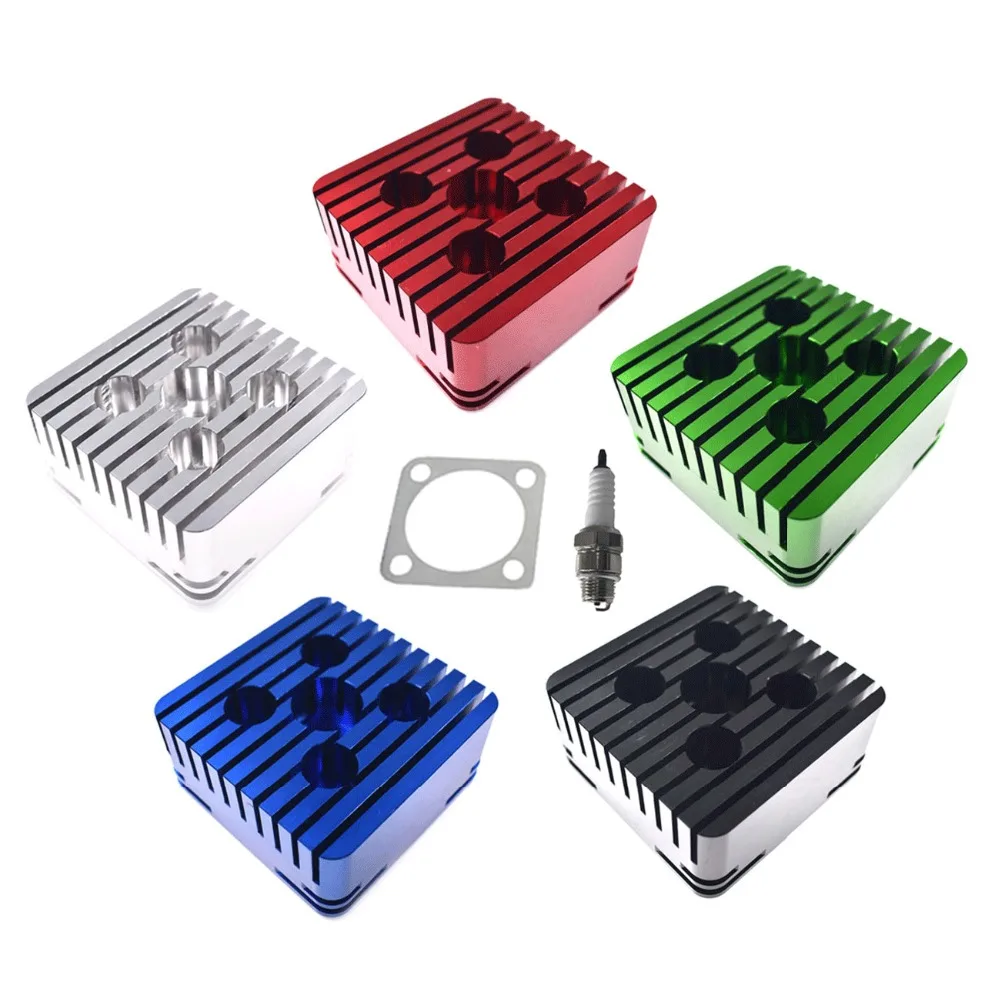 Гоночная ЧПУ головка цилиндра и Свеча зажигания Набор для 66cc 80cc 2 тактный