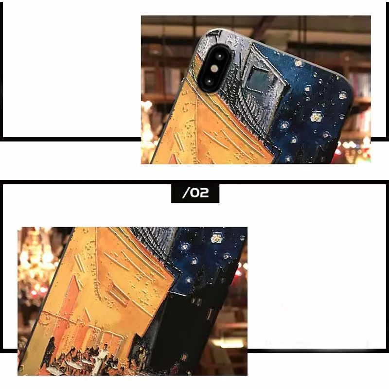 JIBAN For Samsung S10plus Cover Oil Painting Scrub 3D Painted Embossed Phone Cases XiaoMi 8 Mix2 S9plus Note8 |