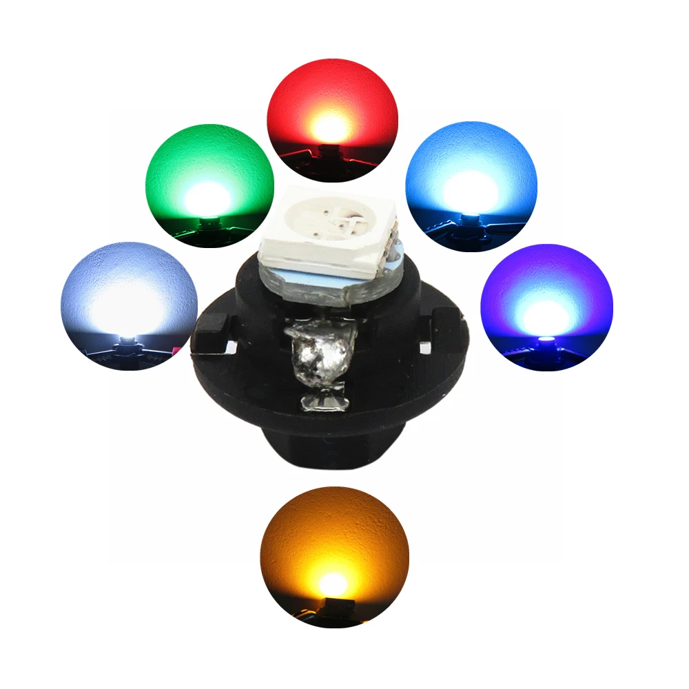 WLJH 10pcs B8.4d LED Car Dashboard Bulb BX8.4D Instrument Panel DC12V Indicator Lamp Light For Audi Opel BMW Mercedes Volkswagen |