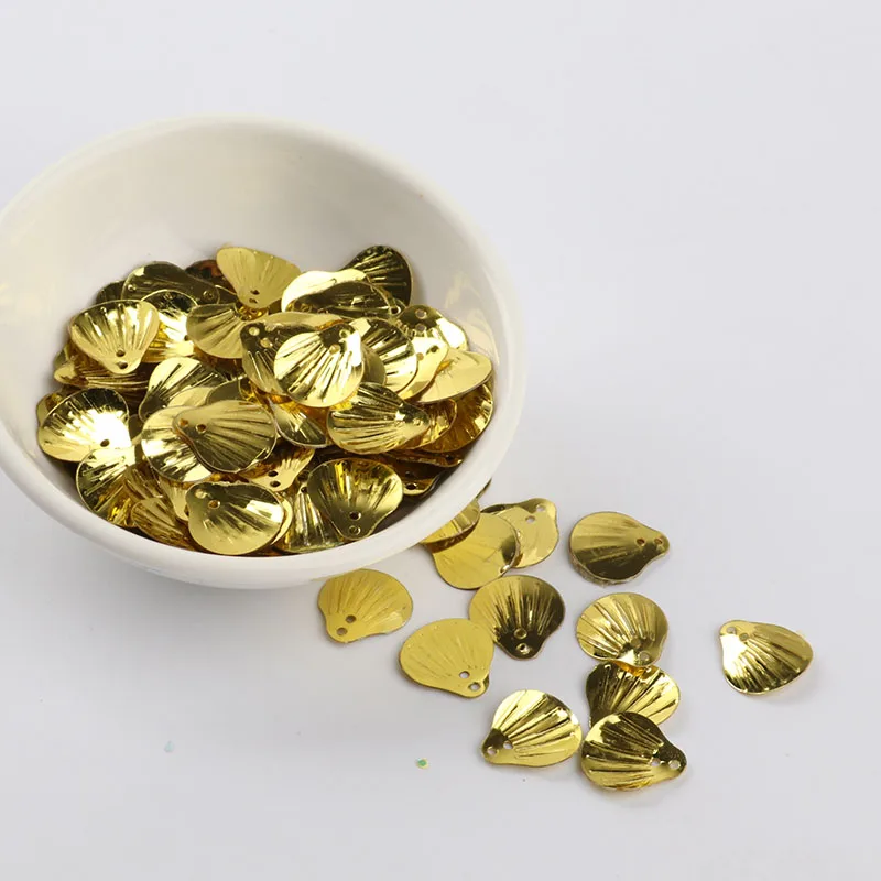 Light Gold 10 г/упак. 13 мм Морская раковина ПВХ свободные блестки для шитья украшения фурнитура для свадьбы ручная работа Женская одежда Аксессуары для платья - Цвет: Light Gold