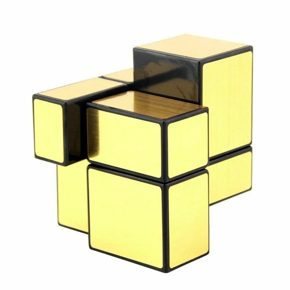 QIYI Cube 2x2x2 Mirror Speed Magic Gold Black Puzzle Twist Toy 2x2 Fancy Cubic Brain Teaser ABS Ultra-Smooth Professional | Игрушки и