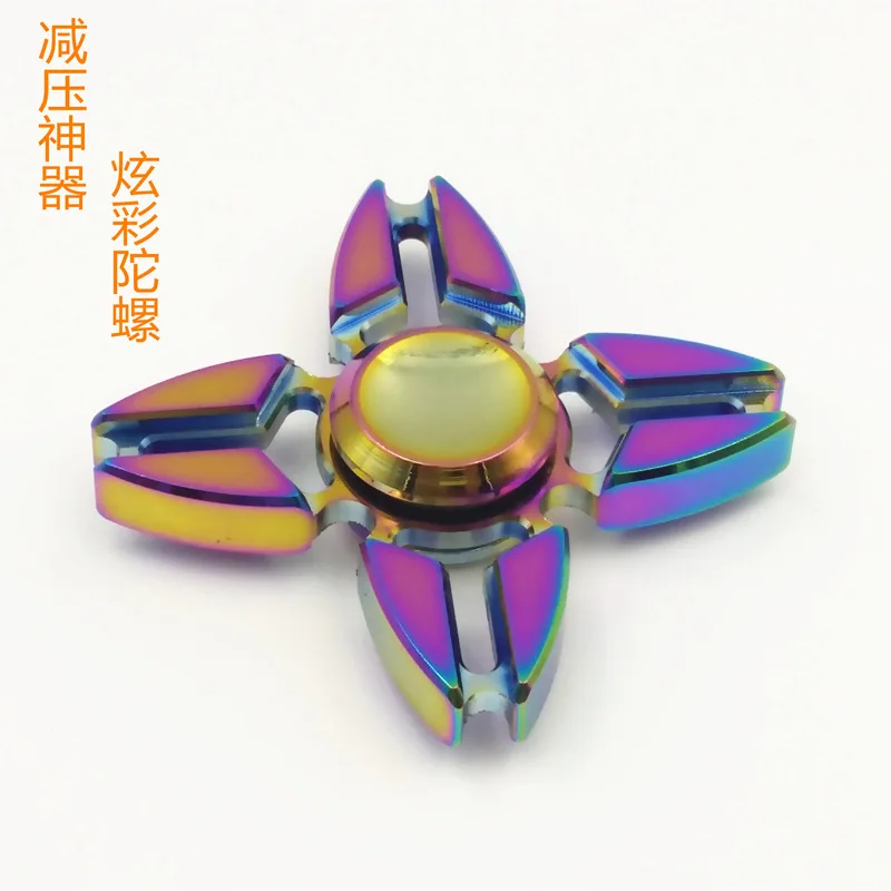 Красочные Пальца Алюминиевого Сплава Гироскопа Металла Три-Spinner Игрушка