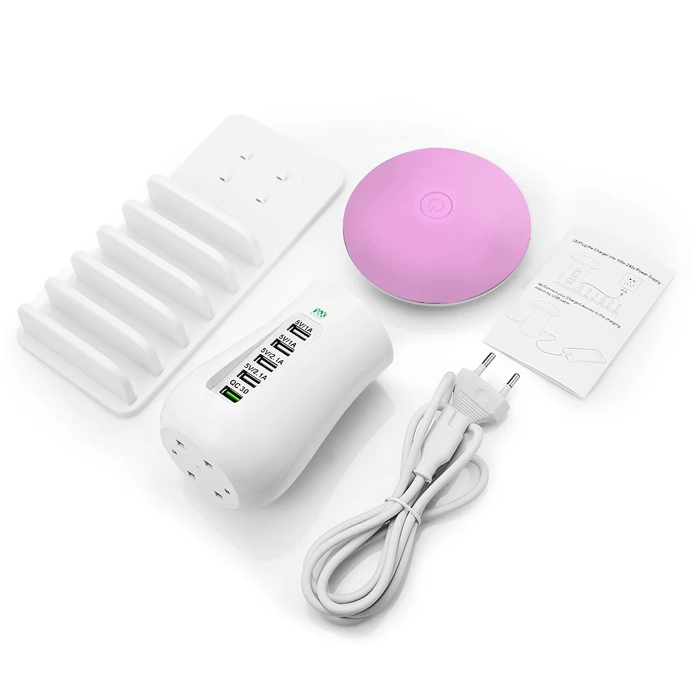 YWXLight Quick Charge 3 0 USB Зарядное устройство концентратора путешествия ночник 5 Порты и