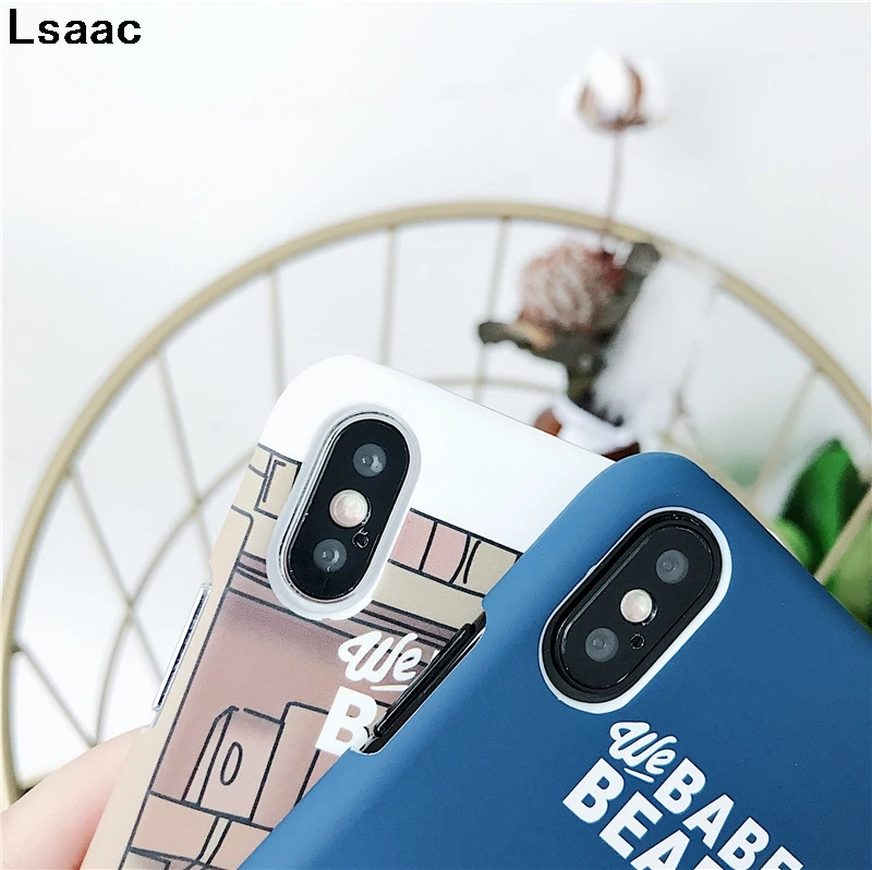 Жесткий чехол для телефона с изображением медведей для iphone 7, 7 plus, 8 Plus, 6, 6s Plus, милый мультяшный чехол из поликарбоната для iphone X, XR, XS, MAX, 11 Pro