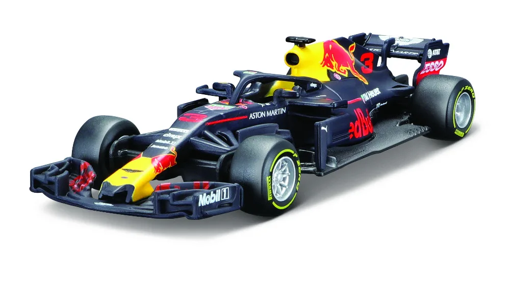 Модель гоночного автомобиля № 3 BBURAGO 1:43 2018 Red Bull RB14 Даниэль Риккардо в