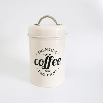 COFFEE beige white Нержавеющая сталь Герметичные банки для хранения чая Caddy двойная крышка канистра коробка сахара конфеты кофе еда Канистра закуска бак - Цвет: COFFEE beige white