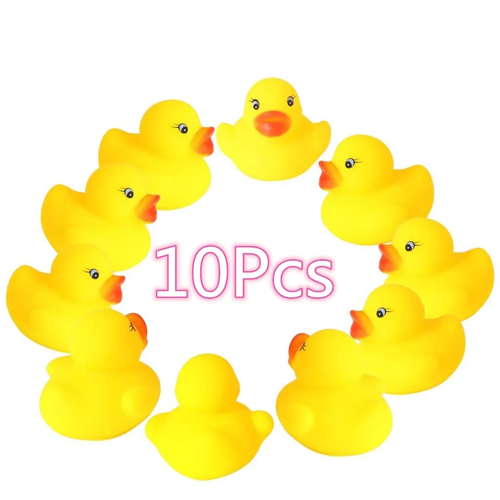 10 шт. водяные игрушки для купания мини желтые ПВХ резиновые утки детского душа