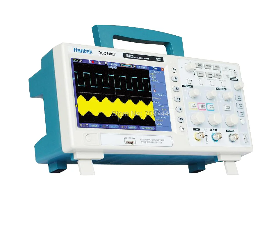 Hantek DSO5102P цифровой запоминающий осциллограф 100 МГц 2 Каналы 1GSa/s 7 &quotTFT ЖК дисплей