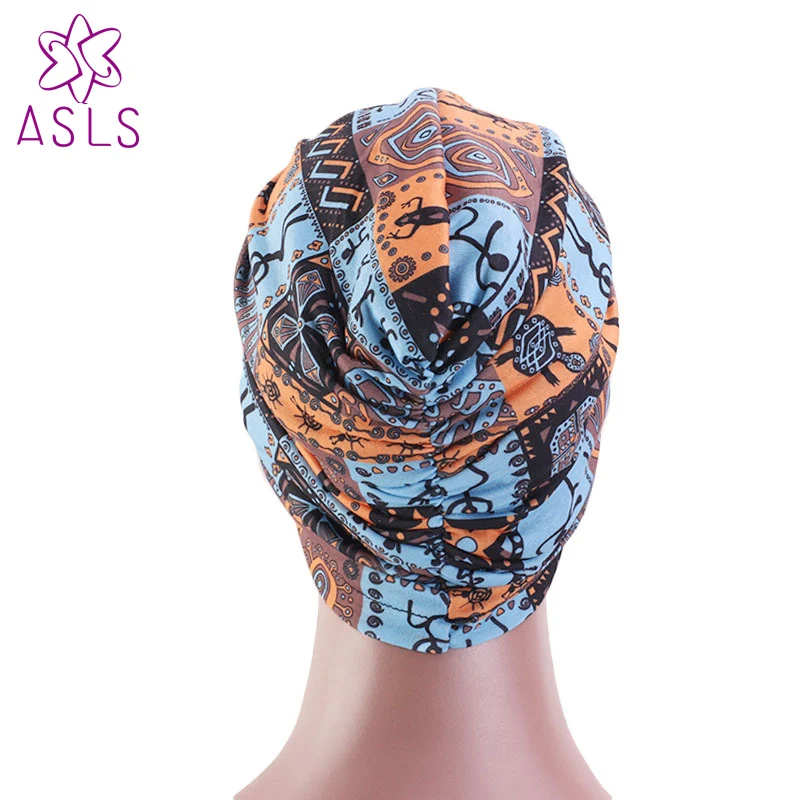 Новый женский тюрбан шляпа в богемном стиле с принтом и узлом Африканский твист